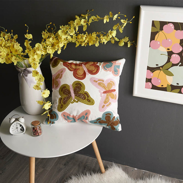 Lisslune | Fleur Classic Embroidery Square Sofa Cushion Cover
