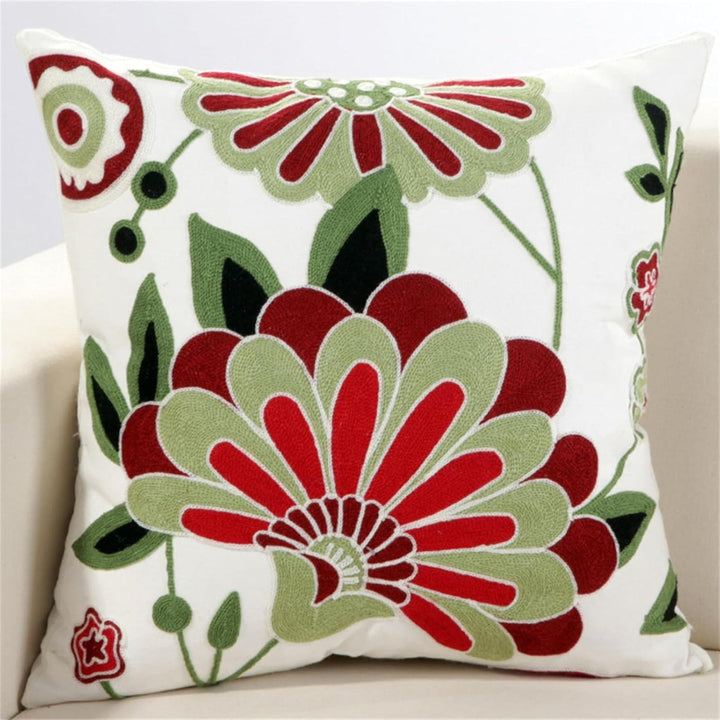 Lisslune | Fleur Classic Embroidery Square Sofa Cushion Cover
