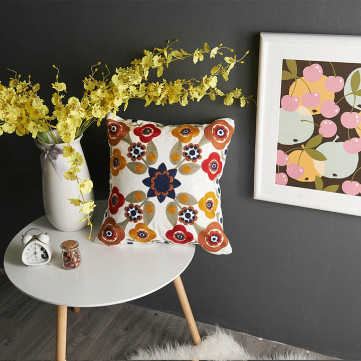 Lisslune | Fleur Classic Embroidery Square Sofa Cushion Cover