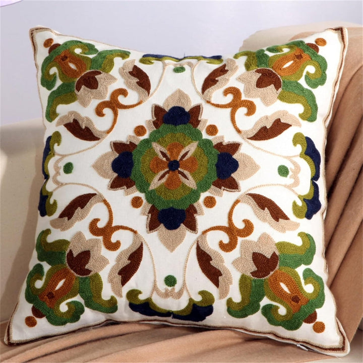 Lisslune | Fleur Classic Embroidery Square Sofa Cushion Cover