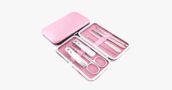 Lisslune | 7-piece nail clipper set - Comes in a pink case - Perfect for manicure!