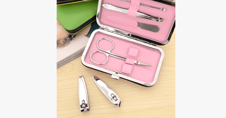 Lisslune | 7-piece nail clipper set - Comes in a pink case - Perfect for manicure!
