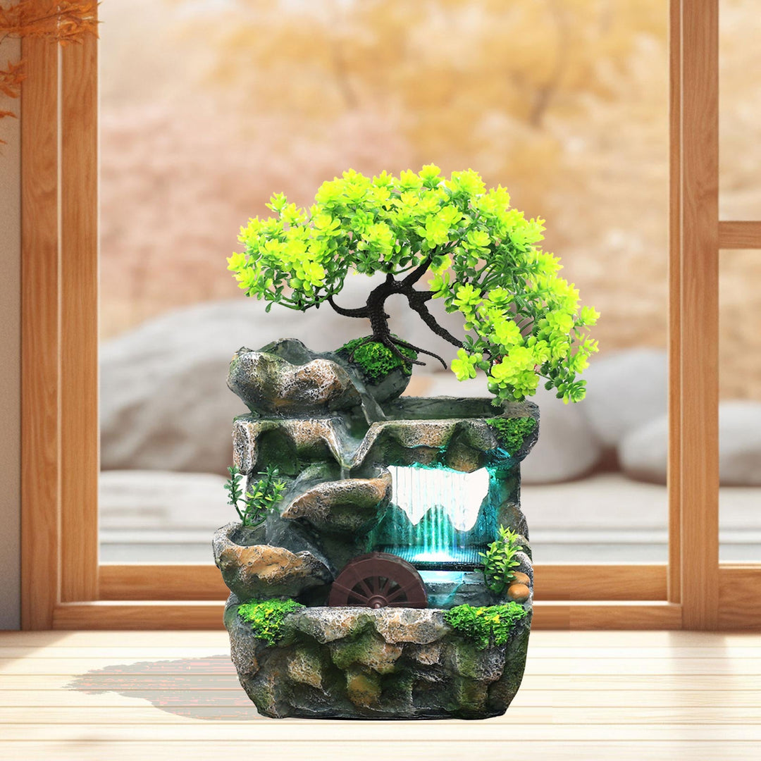 Lisslune | Natural Mini Tree Waterfall Desk Fountain