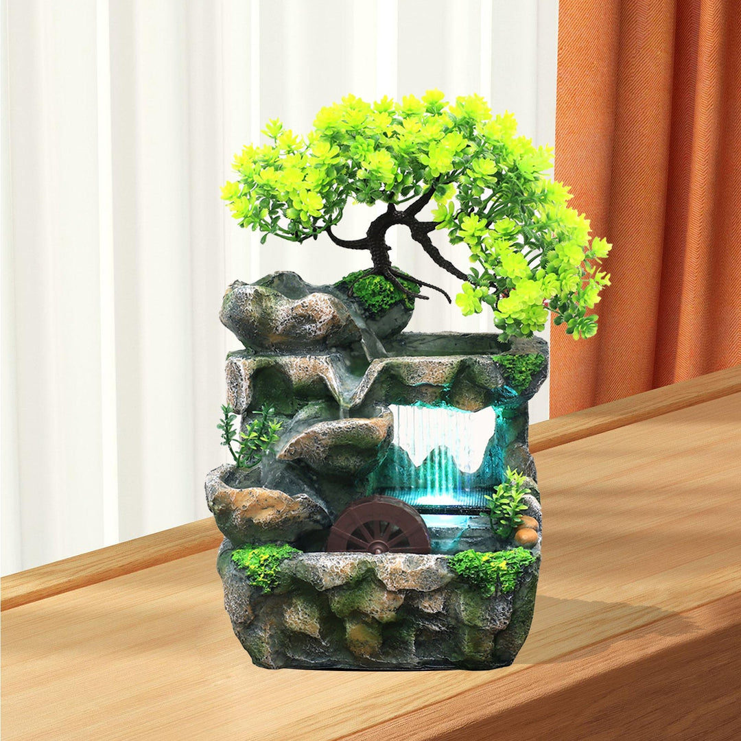 Lisslune | Natural Mini Tree Waterfall Desk Fountain