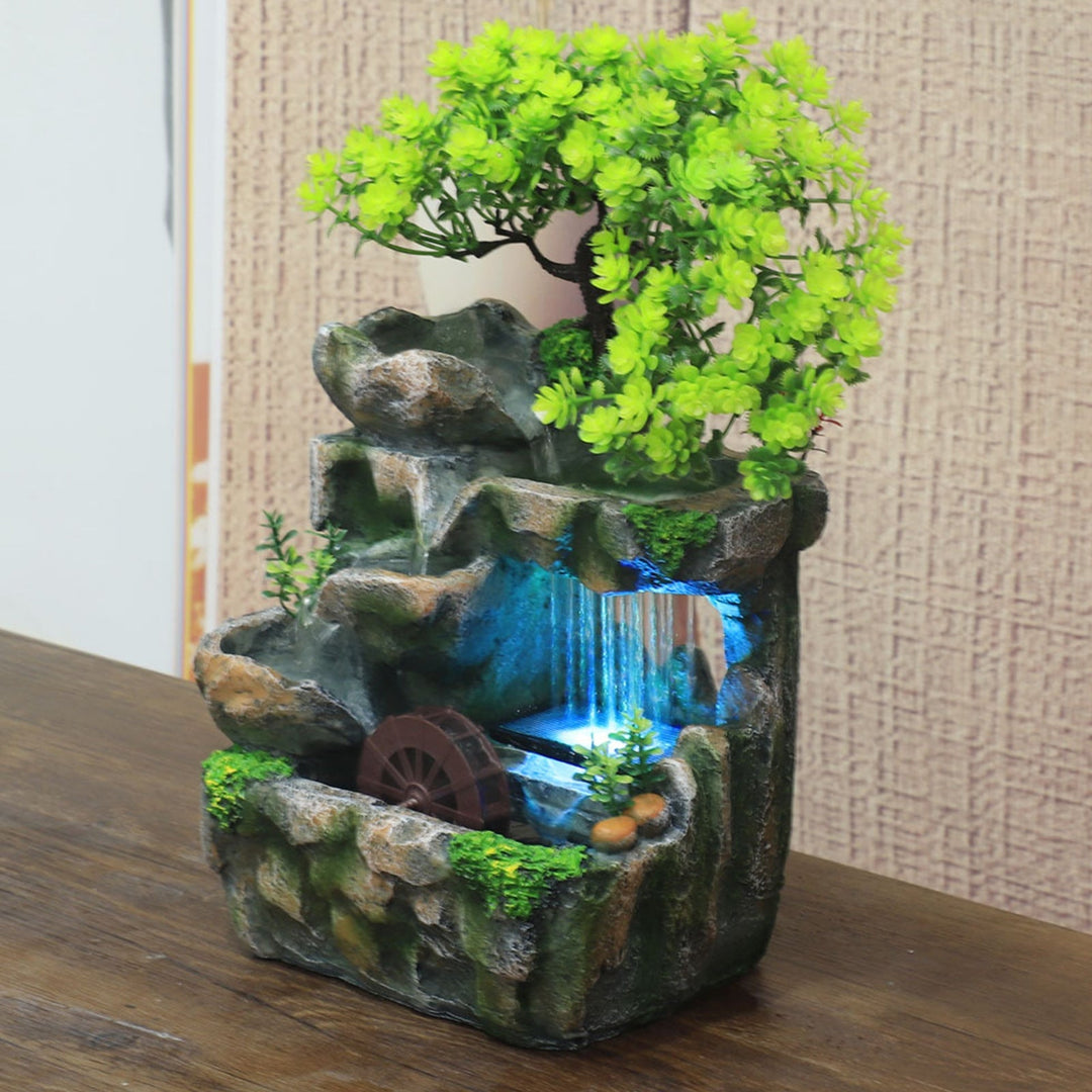Lisslune | Natural Mini Tree Waterfall Desk Fountain
