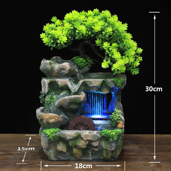 Lisslune | Natural Mini Tree Waterfall Desk Fountain