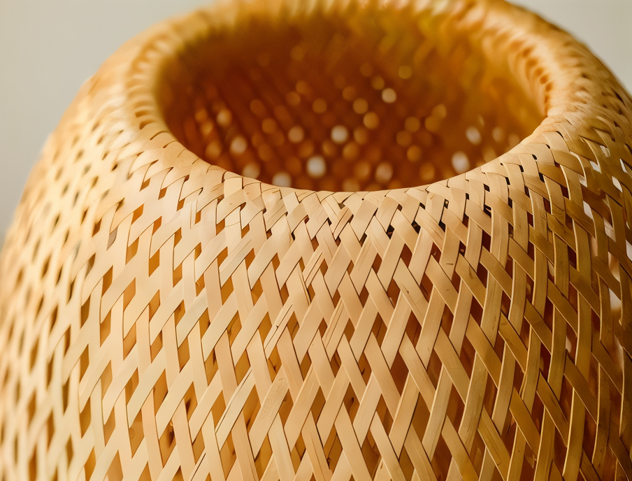 Lisslune | NatureHue – Vintage Bamboo Table Lamp – Creative Woven Rattan Desk Light