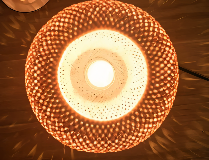 Lisslune | NatureHue – Vintage Bamboo Table Lamp – Creative Woven Rattan Desk Light
