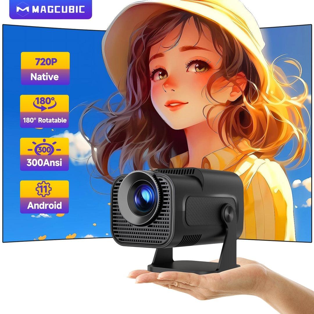Lisslune | CineBeam 4K Mini Projector – Portable Home Cinema with 180° Rotation