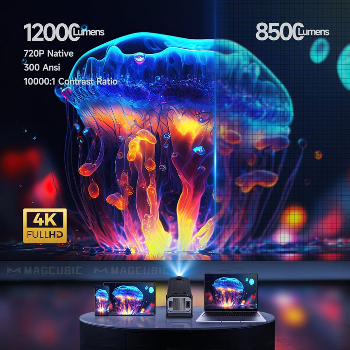 Lisslune | CineBeam 4K Mini Projector – Portable Home Cinema with 180° Rotation