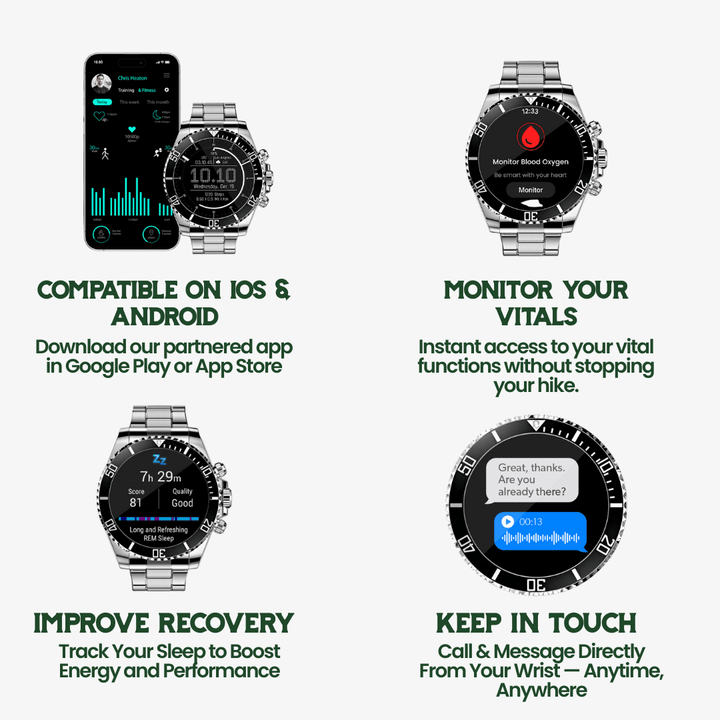 Lisslune | Nexos Pro – Tactical Smartwatch with GPS, Health Tracking & 21-Day Battery Life