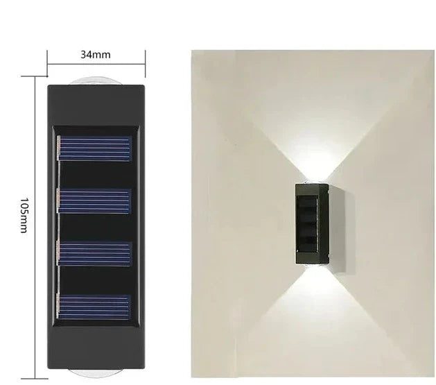 Lisslune | LUMIX | New Solar Wall Light for Outdoors | Waterproof LED Solar Lamp for Atmospheric Garden Light