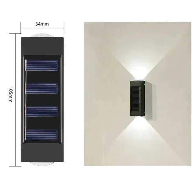 Lisslune | LUMIX | New Solar Wall Lighting for Outdoors | Waterproof LED Solar Lamp for Ambient Garden Light