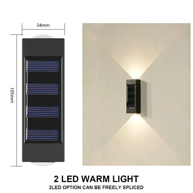 Lisslune | LUMIX | New Solar Wall Lighting for Outdoors | Waterproof LED Solar Lamp for Ambient Garden Light