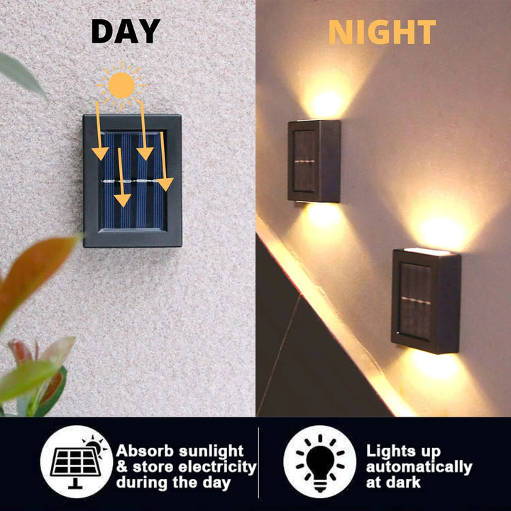 Lisslune | LUMIX | New Solar Wall Lighting for Outdoors | Waterproof LED Solar Lamp for Ambient Garden Light