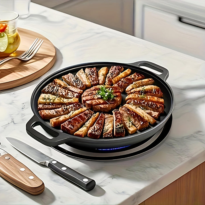 Lisslune | Non-Stick Cast Iron Griddle Skillet Pan