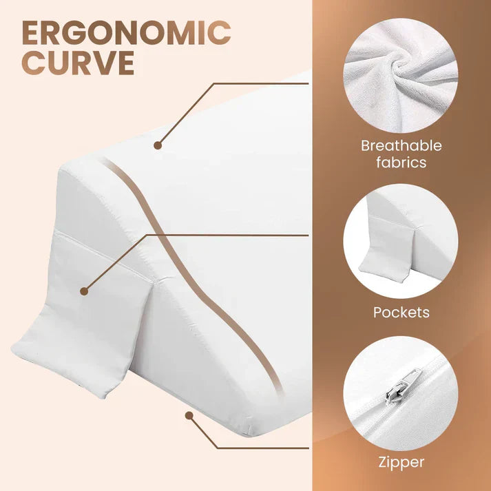 Lisslune | Gap Filler Wedge Pillow | Adjustable Height, Compact Design & Ideal for Twin, Queen, King Beds and Sofas