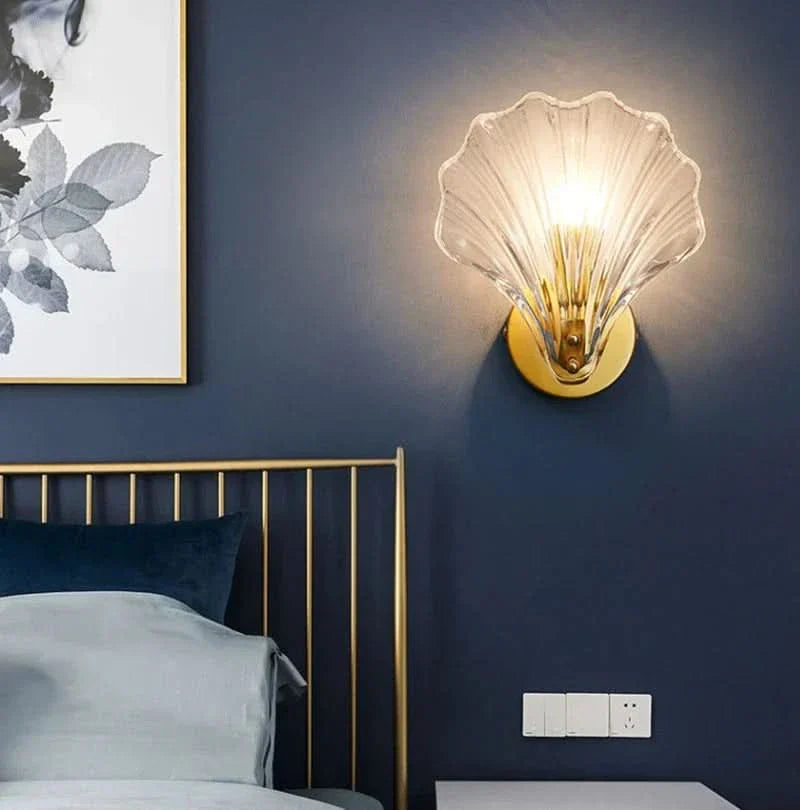 Lisslune | Shell Glass Wall Light – Warm LED Decorative Fixture