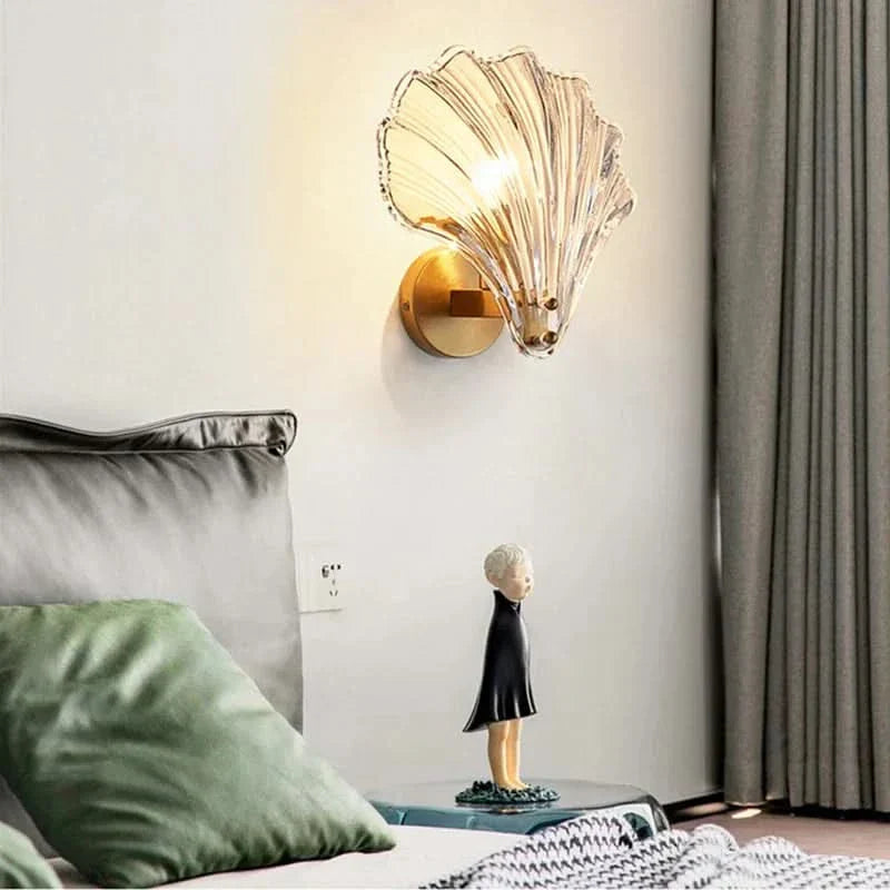 Lisslune | Shell Glass Wall Light – Warm LED Decorative Fixture