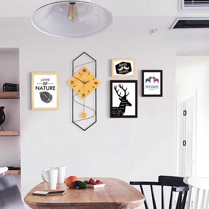 Lisslune | NordicTime 3D Wall Clock – Stylish Wood Design with Elegant Large Display