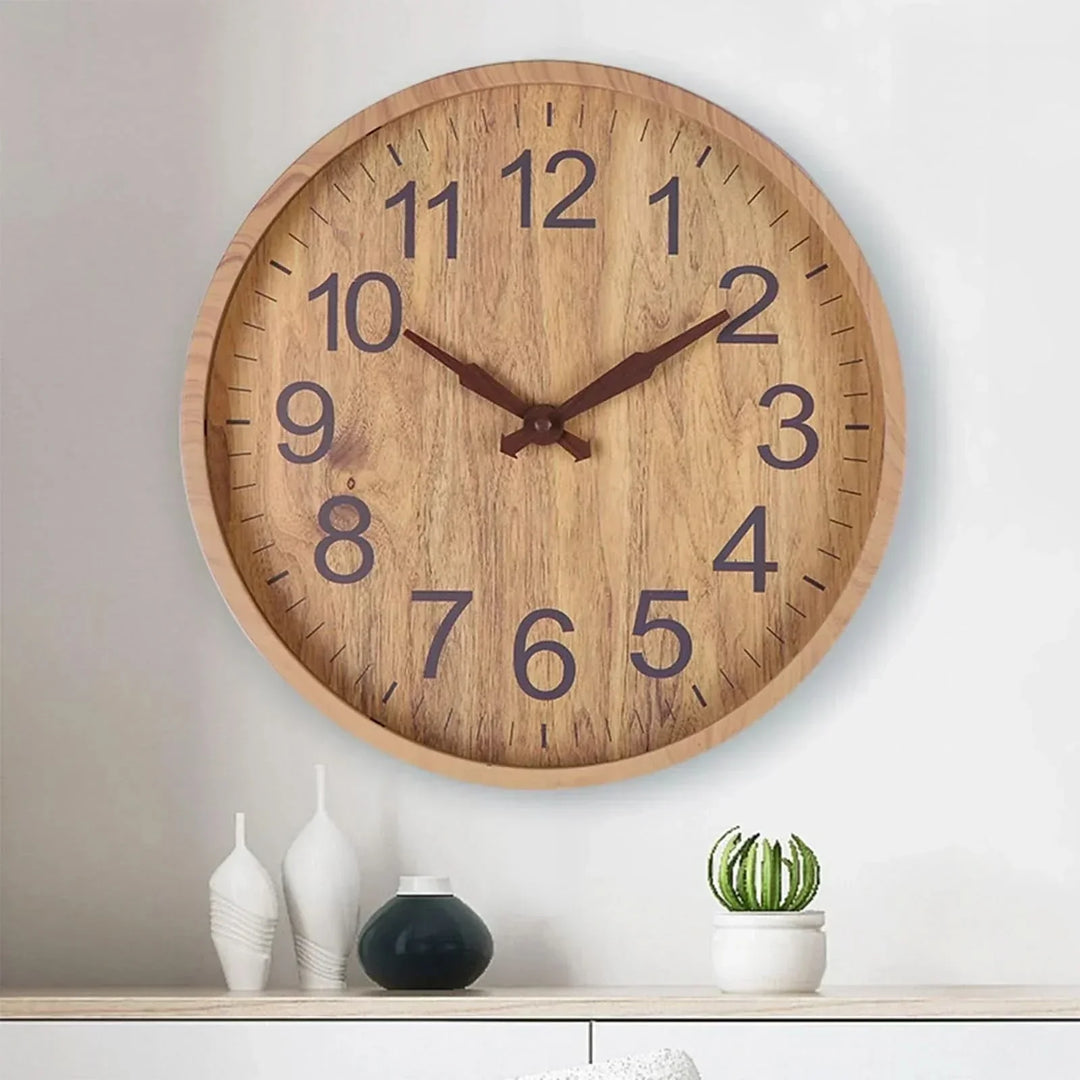 Lisslune | WOODEN WALL CLOCK – Stylish wooden clock in natural design for calm & elegant living spaces