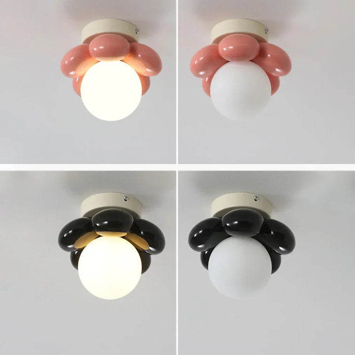 Lisslune | BloomGlow – Modern floral ceiling lamp with glass ball