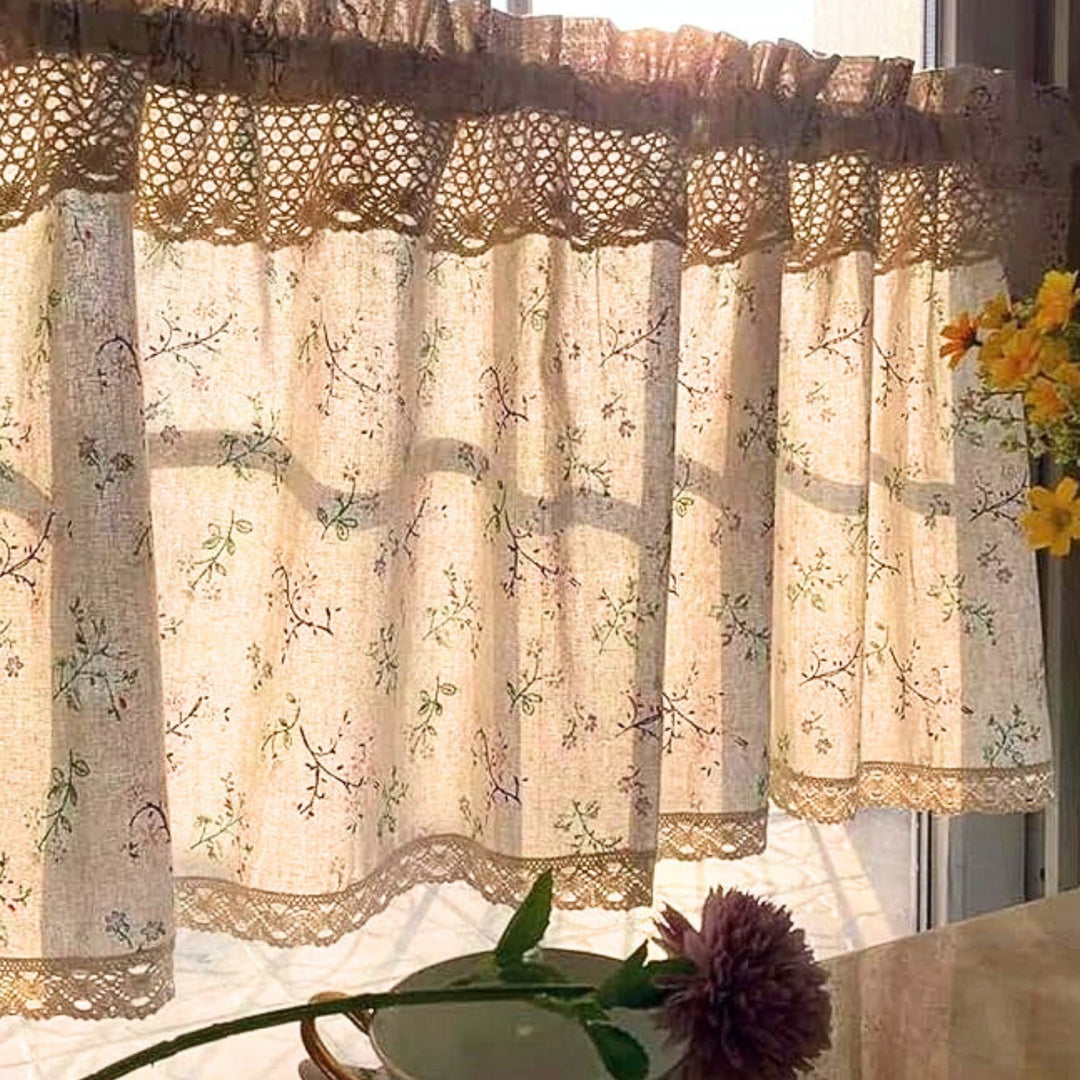 Lisslune | Nordic Bloom Kitchen Cabinet Curtain