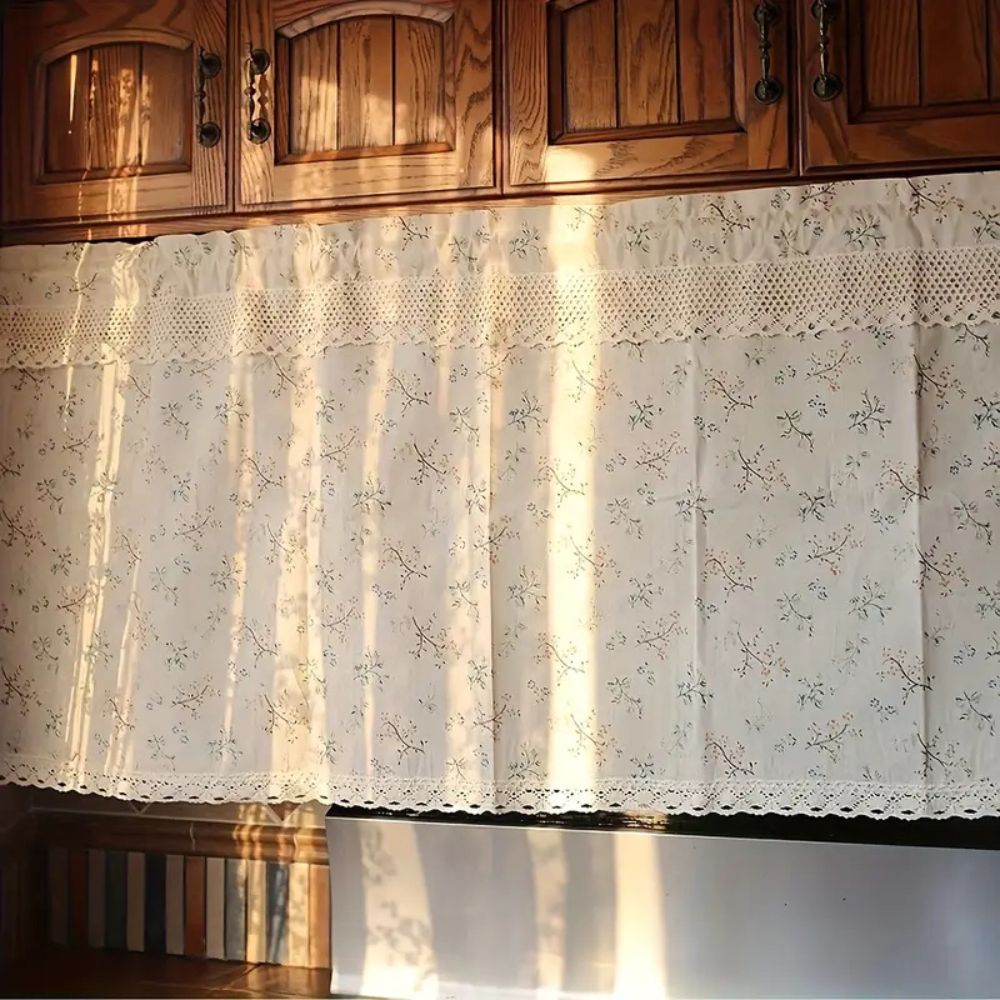 Lisslune | Nordic Bloom Kitchen Cabinet Curtain