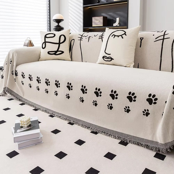 Lisslune | Nordic Cat Paw Chenille Sofa Cover