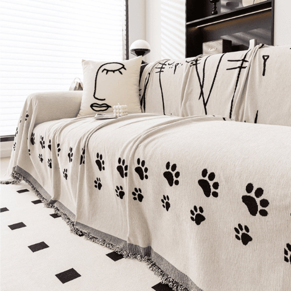 Lisslune | Nordic Cat Paw Chenille Sofa Cover