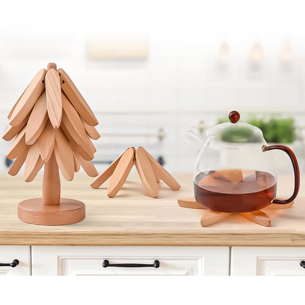 Lisslune | NordicWood Handmade Wooden Coasters and Mats Set