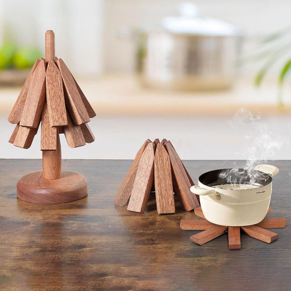 Lisslune | NordicWood Handmade Wooden Coasters and Mats Set