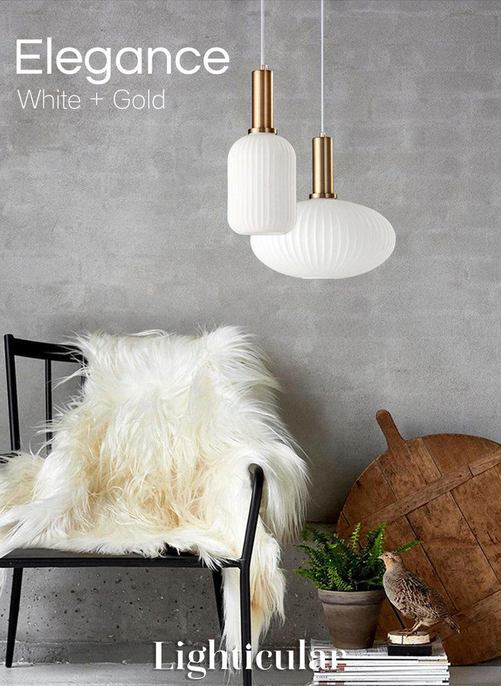 Rynx Nordic Ribbed Glass Pendant Lights