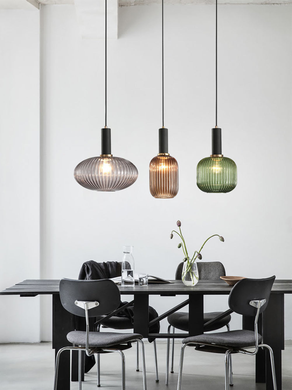 Rynx Nordic Ribbed Glass Pendant Lights