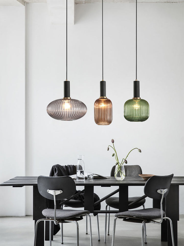 Rynx Nordic Ribbed Glass Pendant Lights