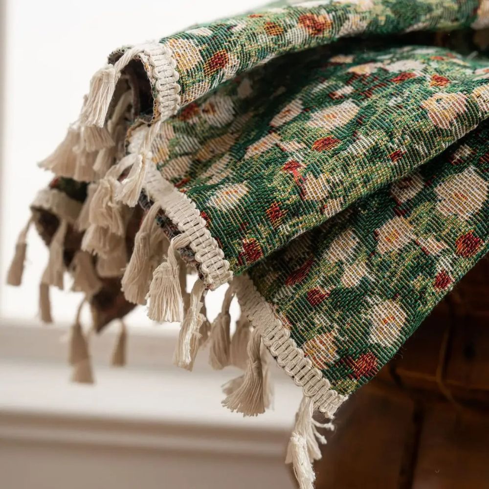 Lisslune | Ditsy Floral Tassel Curtain Panel for Bedroom or Living Room