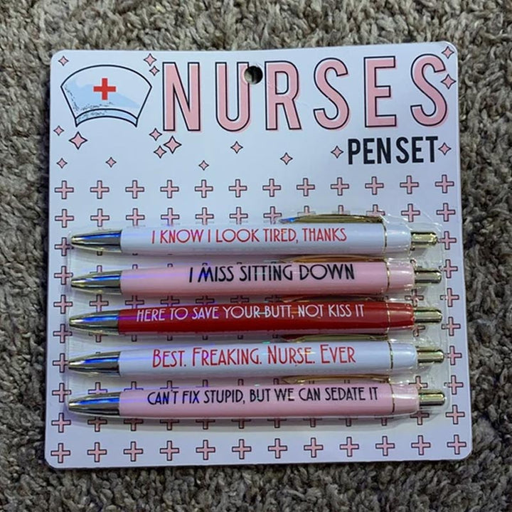 Lisslune | Funny Nurse Ballpoint Pen Set (Set of 5)