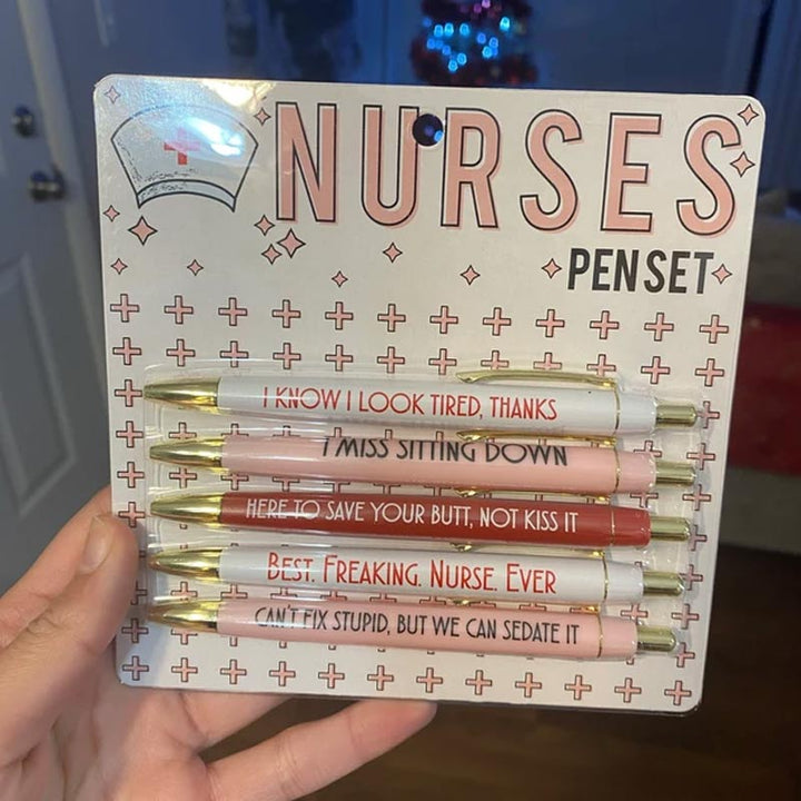 Lisslune | Funny Nurse Ballpoint Pen Set (Set of 5)