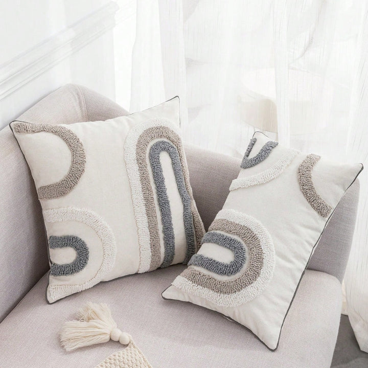 Lisslune | Nuvia Gray White Cushion Cover