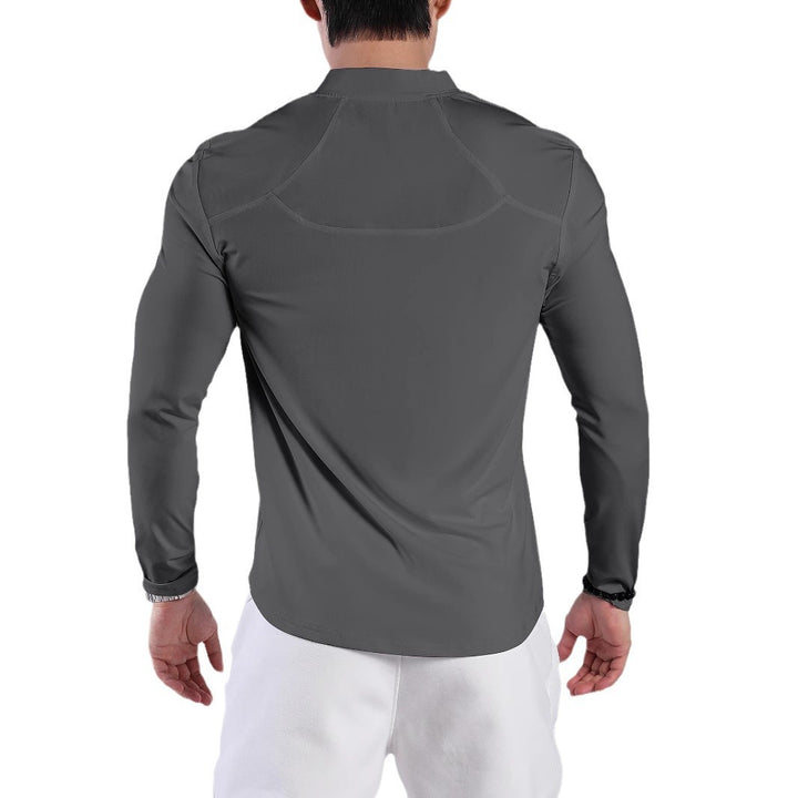 Men's Sporty Long Sleeve Top with Half Zipper and Breathable Material Lisslune