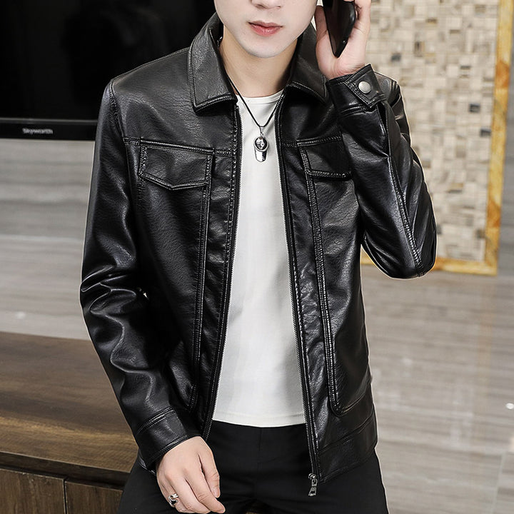 Men's high-quality synthetic leather jacket with timeless design Lisslune