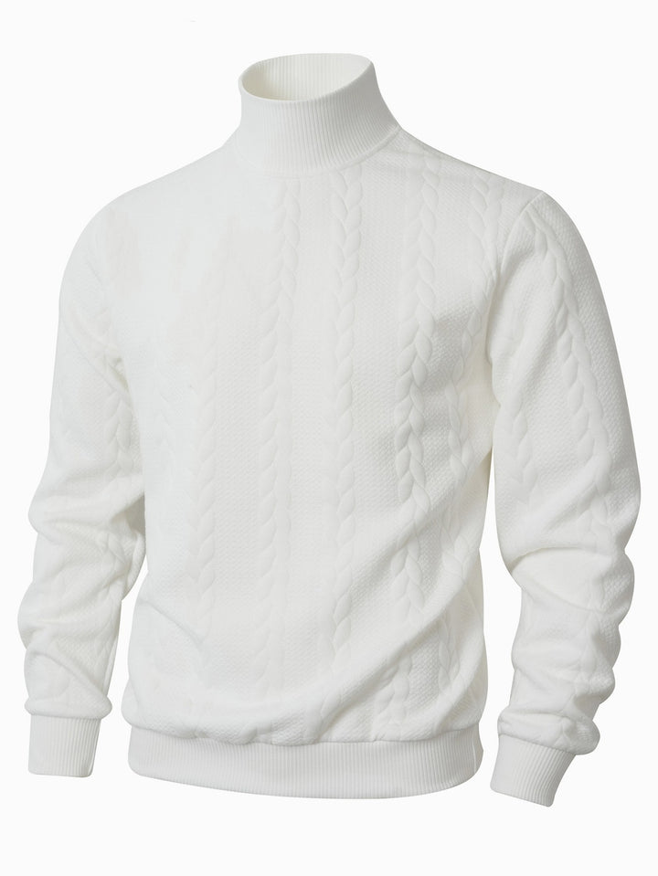 Men's stylish sweater with textured stand-up collar Lisslune