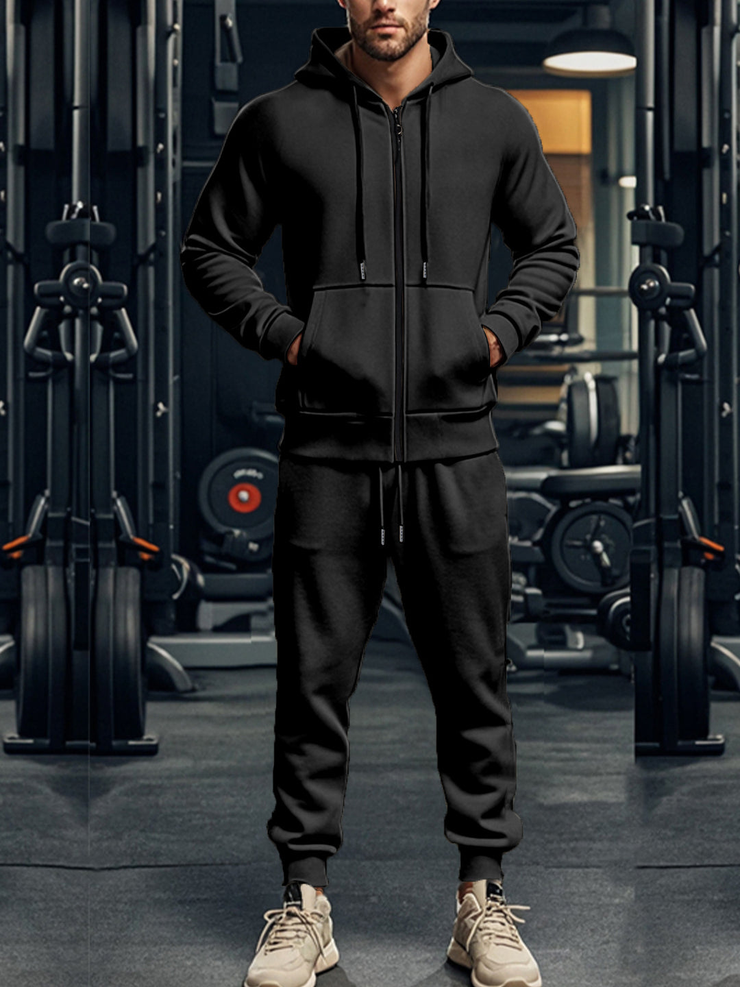 Men's sporty hoodie set with functional pockets and high-quality workmanship Lisslune