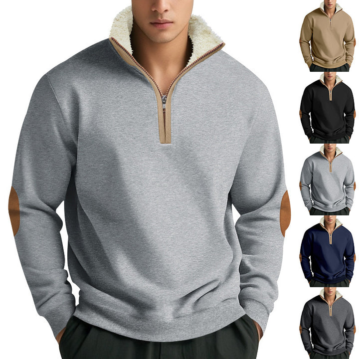 Men's Functional Hooded Sweatshirt with Half Zipper and Soft Lining Lisslune
