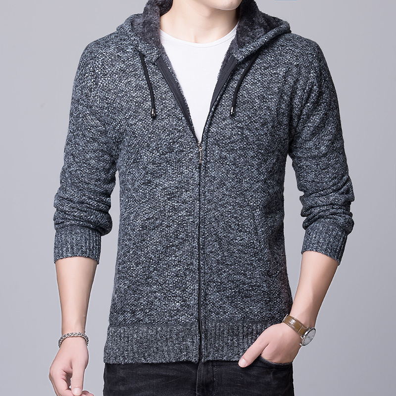 Men's cozy hooded jacket with fleece-lined interior Lisslune