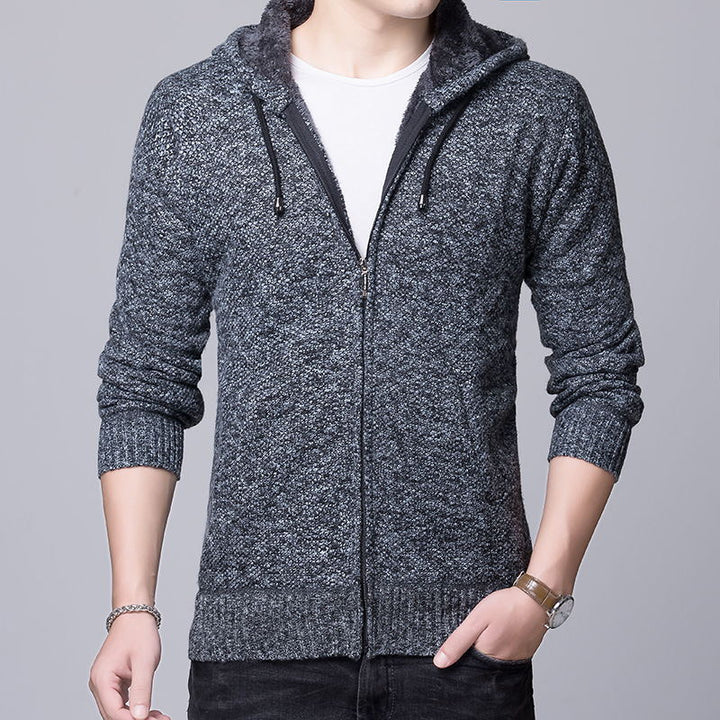 Men's cozy hooded jacket with fleece-lined interior Lisslune