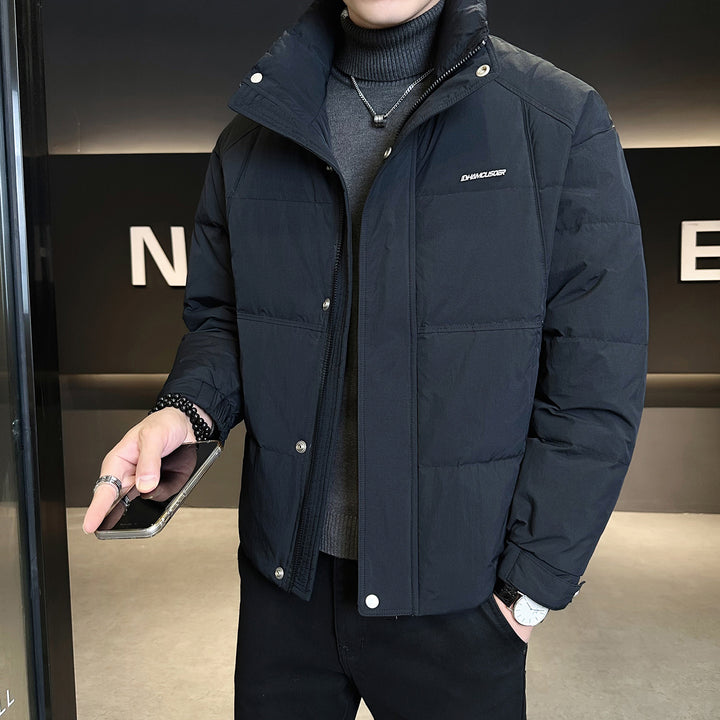 Men's Modern Quilted Jacket with Practical Hood and Warming Filling Lisslune