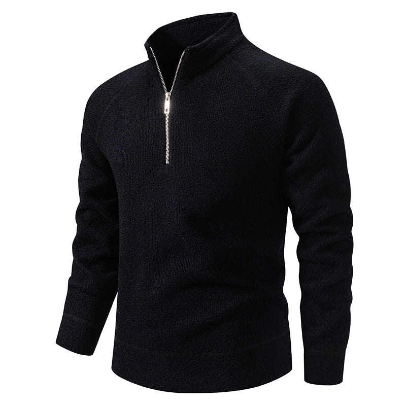 Men's turtleneck sweater with modern zipper and textured design Lisslune