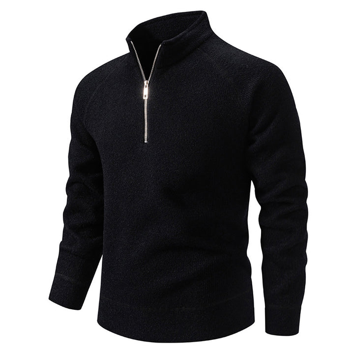 Men's turtleneck sweater with modern zipper and textured design Lisslune