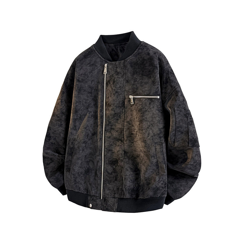 Men's Casual Oversized Bomber Jacket made from durable material with practical pockets Lisslune